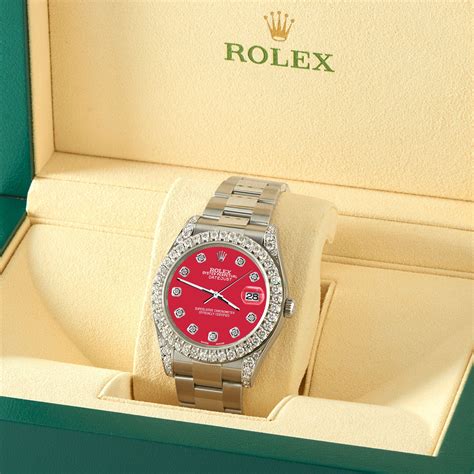 rolex red face diamond bezel|replacement rolex bezel.